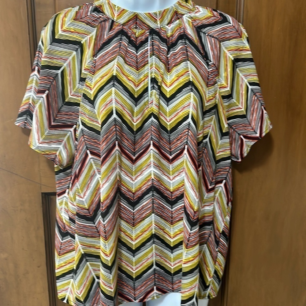NWT Peyton Jensen Cindy short sleeve blouse  EVEREVE sz L